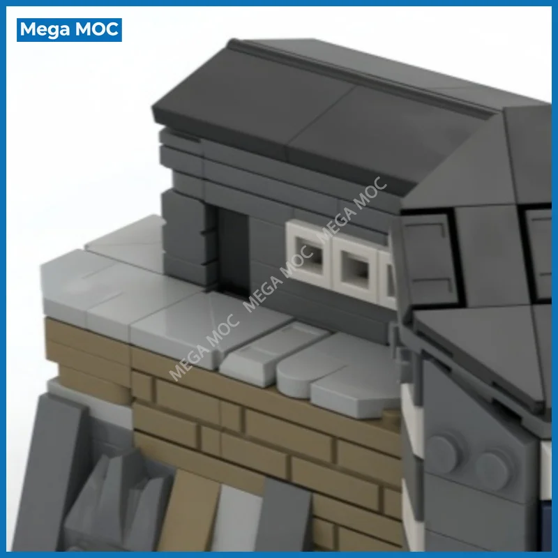Mountain Scenery Cliff Chalets Building Blocks Rock Ridge Chalet Small Hamlet  MOC Desktop Ornament