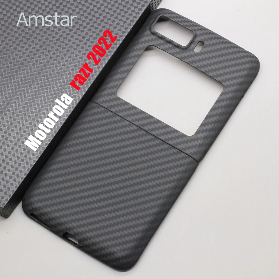 

Amstar Carbon Fiber Protective Case for Motorola Moto Razr 2022 Ultra-thin Anti-drop Aramid Fiber Moto Razr 2022 Cases Cover