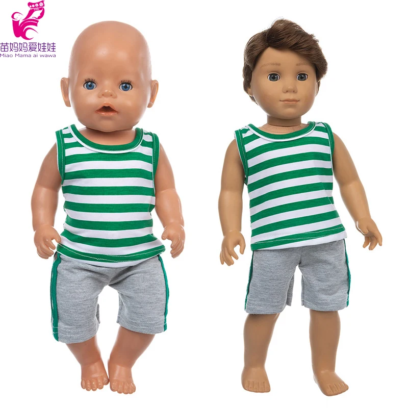 43cm Baby Doll Boy Clothes 17 inch Boy Dolls Shirt And Pants Toy Doll Outfit