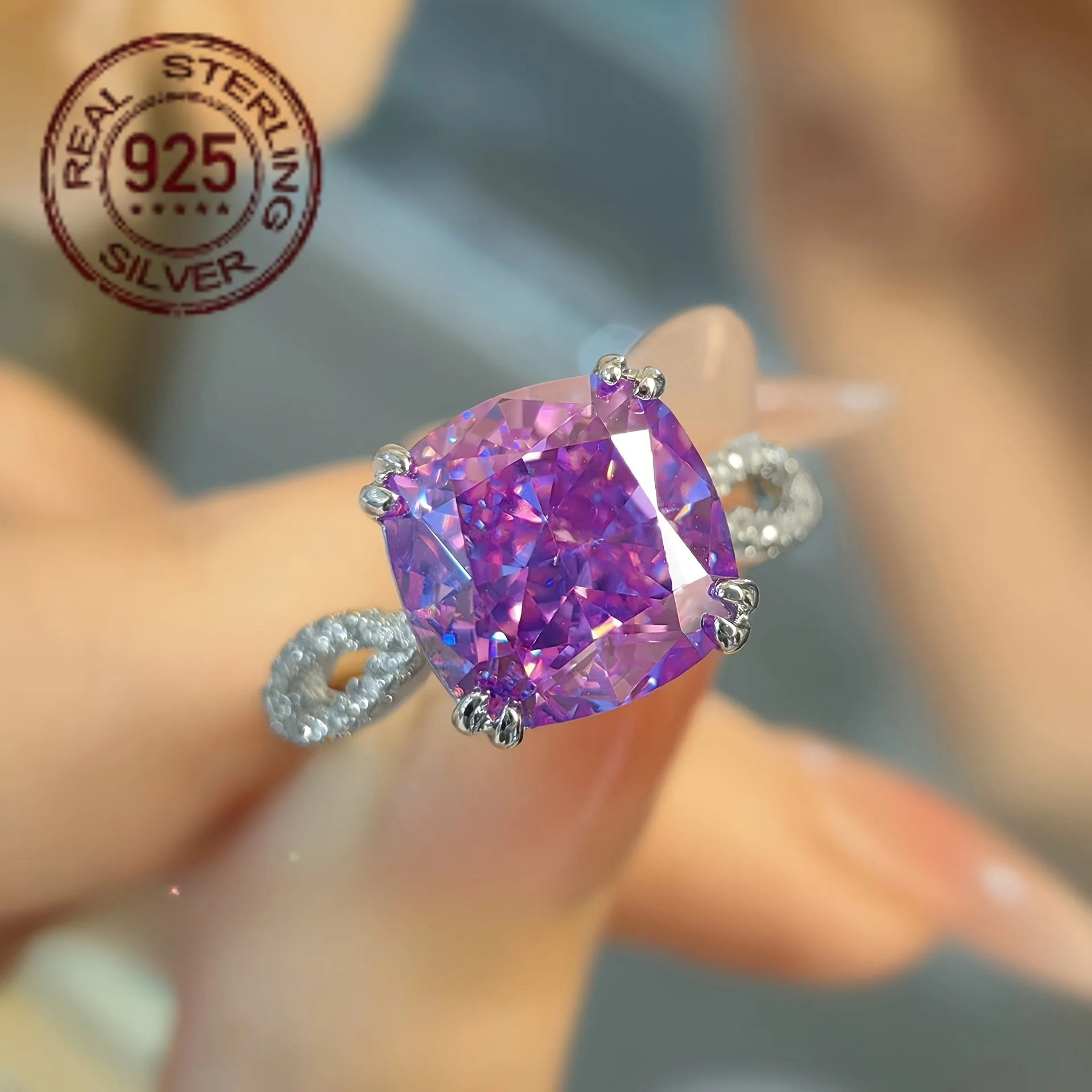 

2026 New 10mm Ice Flower Cut Purple Kunzite Gemstone Charm 925 Sterling ilver Women Girl Wedding Engagement Bridal Fine Jewelry