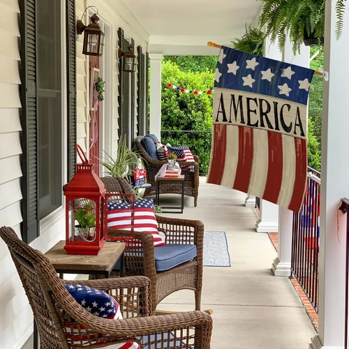 4th of July House Flags for Outdoor, Patriotic Flag Large Yard Flag,Seasonal ... 313030630681 ZZY