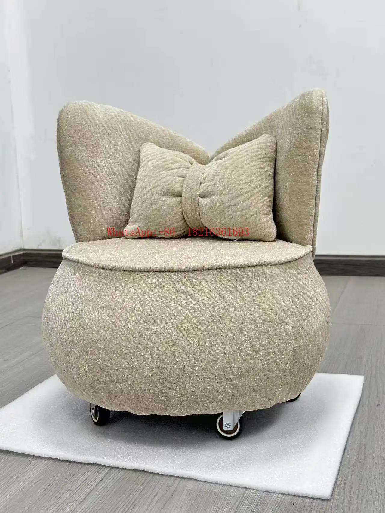 Light Luxury Shoe Changing Stool 360 ° Rotating Silent Single Chair Lazy Sofa Chair