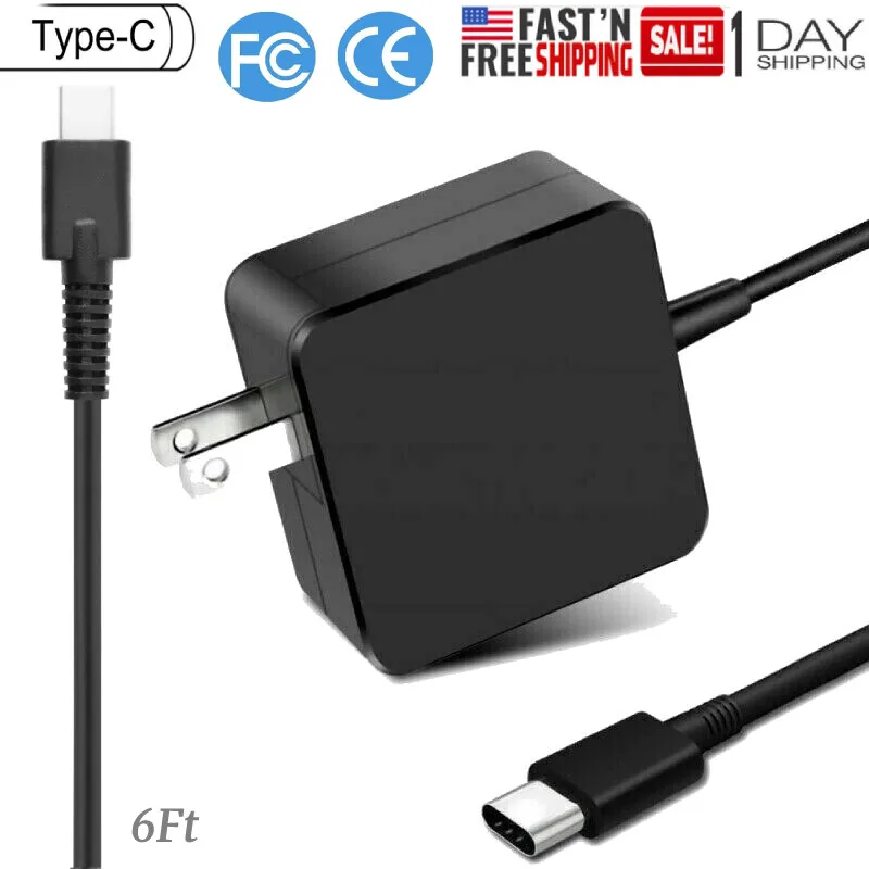 

65W USB-C TYPE C AC Adapter Charger For Lenovo HP Acer Asus Laptop Power Supply