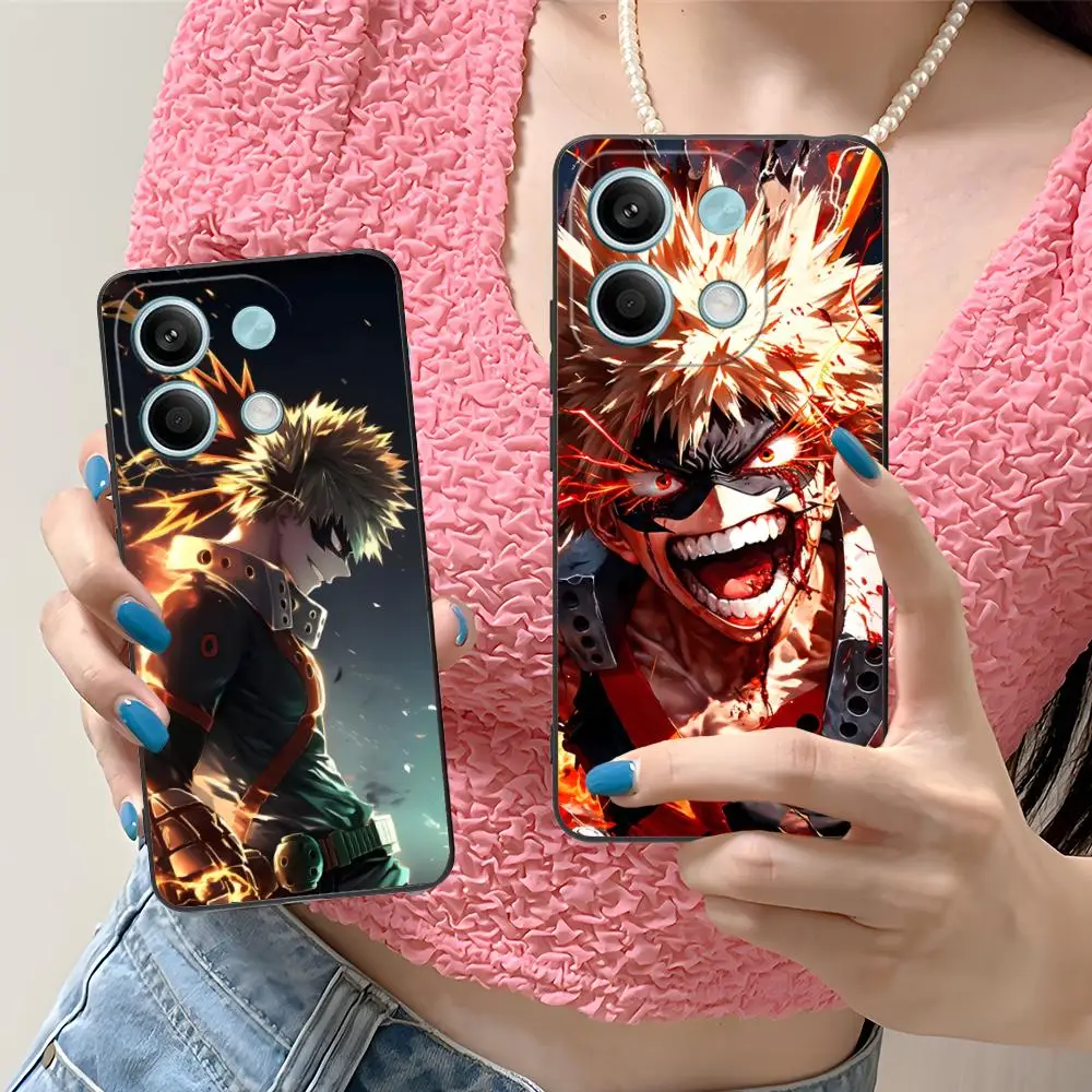 

Чехол для телефона My Hero Academia Bakugo для Xiaomi Redmi Note 14 13 12 11 A5 3 2 1 Pro Plus 4G 5G с цветной печатью, защитный красивый