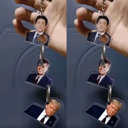 Assassinated Presidents Keychain Trump Shinzo Kennedy Dark Humor America Great Donald For President Usa Metal Pendant Key Ring