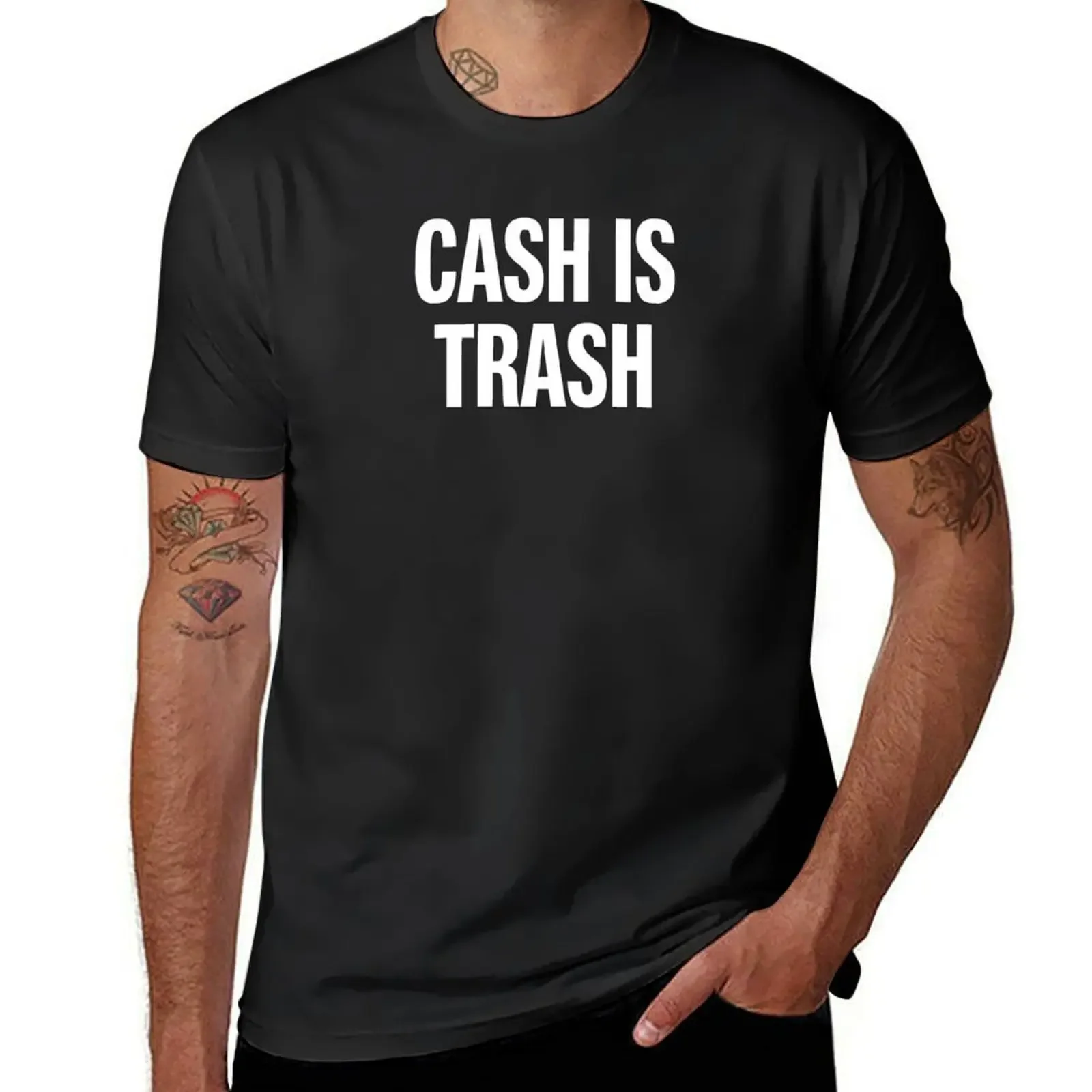 Cash Is Trash Crypto Bitcoin Cryptocurrency T-Shirt oversized oversized graphic tee men t shirts