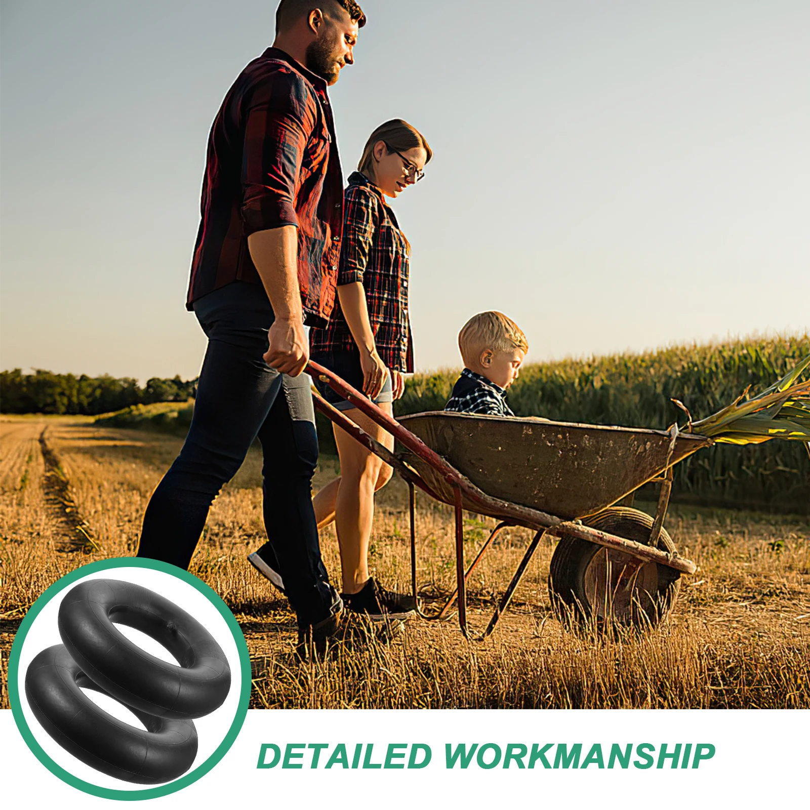 

2 pcs 16x6.50-8 Lawn Mower Inner Tubes Thick Rubber Durable Shock Absorption Compatible Tires Tractor Wheelbarrow Hand Trucks