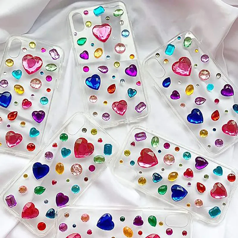Muticolor Self Adhesive Gems Stickers for Crafts Rhinestones Assorted Shapes Jewels Rhinestones Stickers Girls Kids Gifts