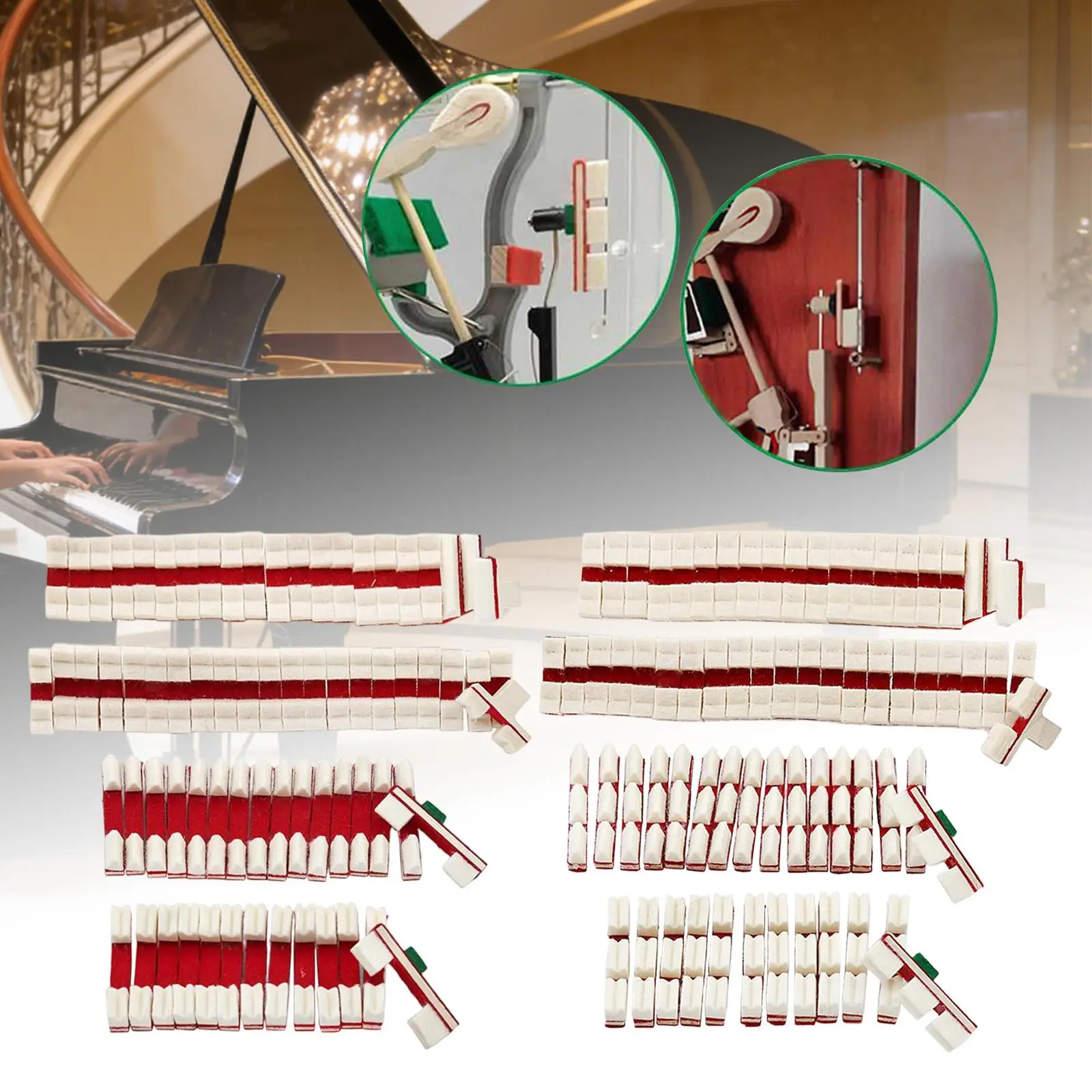 

Upright Piano Muffler Dampening Kit Acoustic Felt Action Parts for Upright Piano Sound Damping Tools