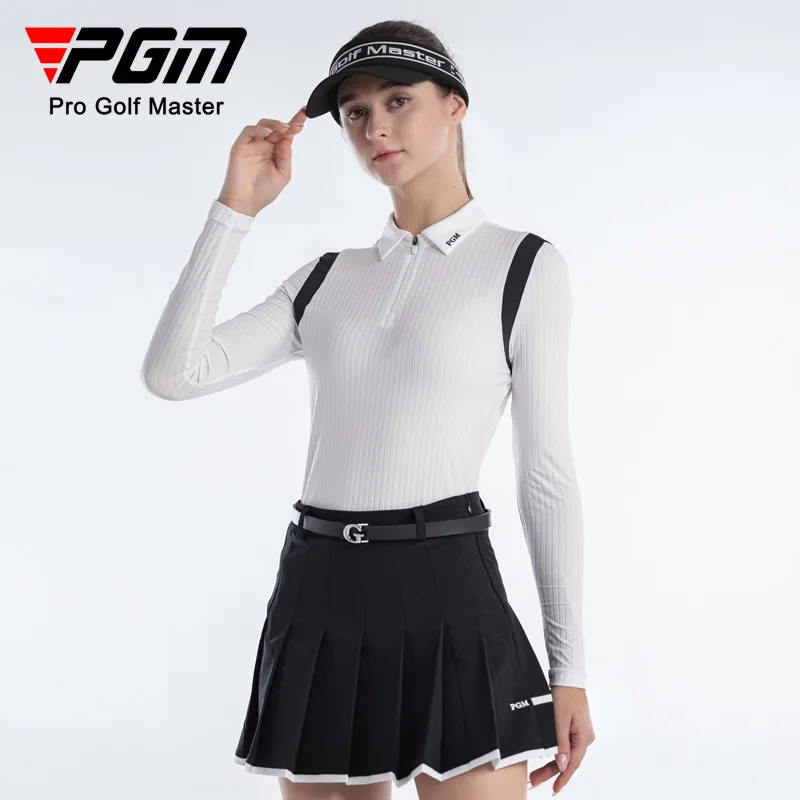 PGM Women's Golf Shirts Autumn Winter Comfortable Long Sleeve T-Shirts Woman Warm Leisure Sport Golf Shirt Clothes YF618