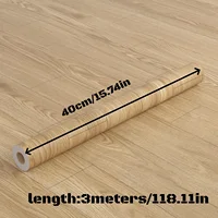 1Roll Peel and Stick Floor Sticker Natural Wood Grain Appearance Self Adhesive Scratch Prevention Suitable for Kit 2