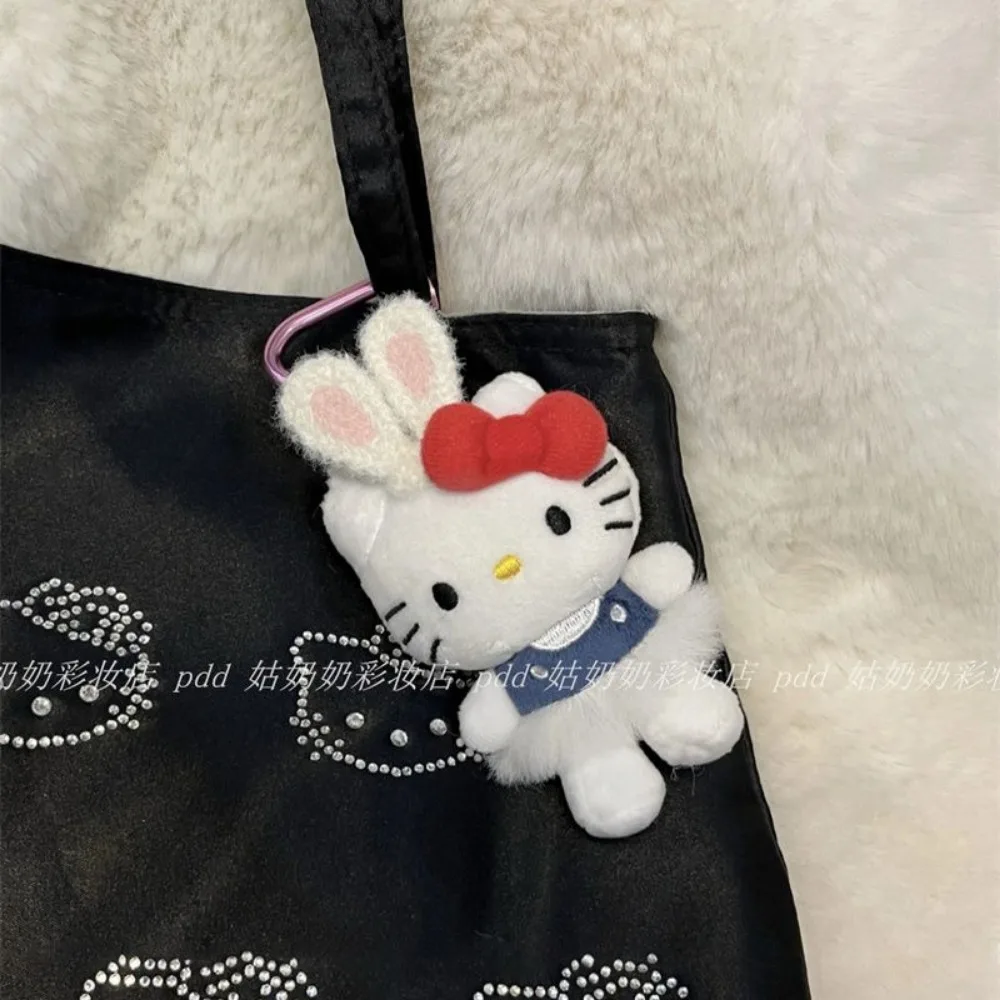 Hello Kitty Pluche Sleutelhanger Miniso 11 cm Echt Klein Konijn Cross Dressing Serie Rok KT Kat Knuffels Pop Hanger Meisjes Gift