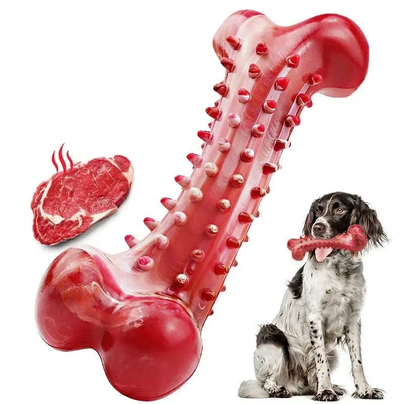 Large Dogs Tough Chew Toys for Super Aggressive Chewers Beef Flavor Indestructible Dog Teeth Cleaning Bones Chew Toys Dog Stuff