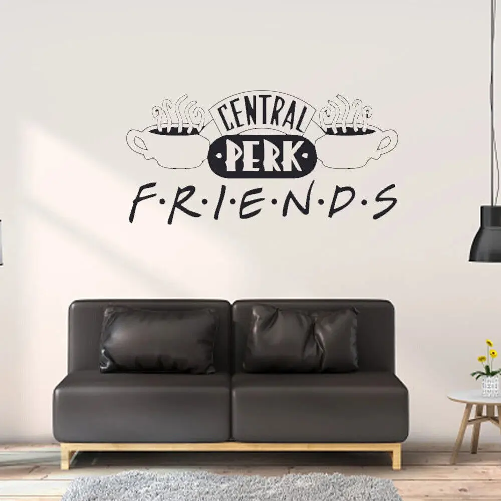 Central Perk Friends Logo Wall Decal TV Show Door Wall Stickers for Bedroom Living Room Home Decor Vinyl Sticker Mural Ph689