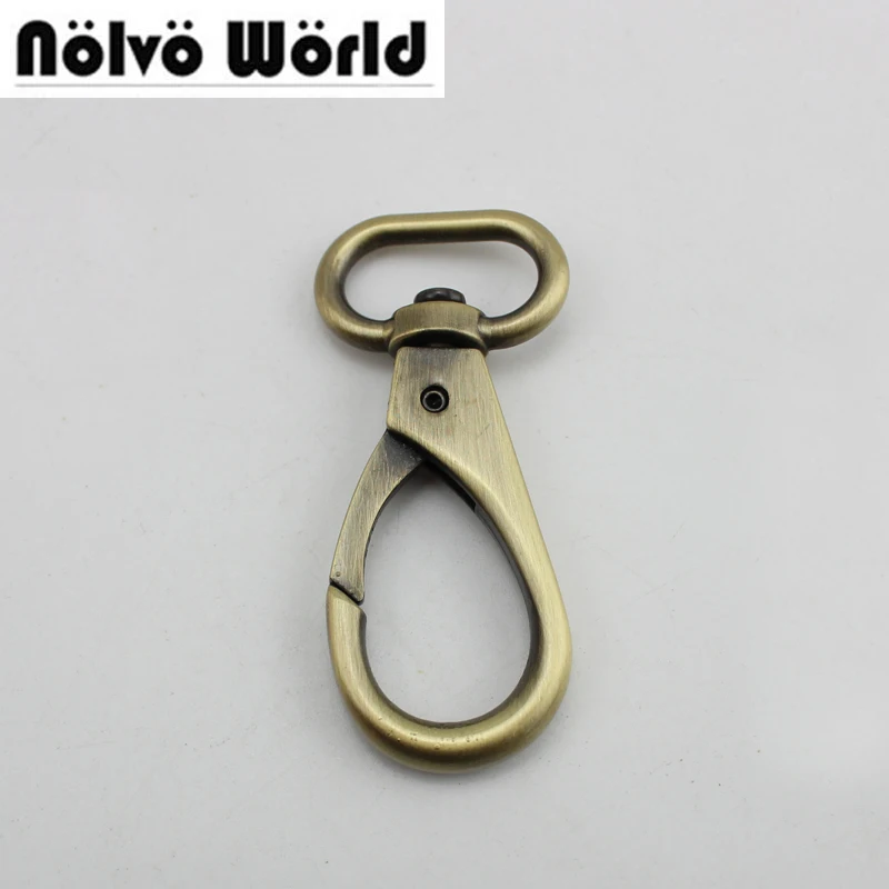 30pcs 6*2cm Retro brush antique brass trigger snap hook clasp clip swivel dog rope hook bags handbags adjusted strap hooks parts