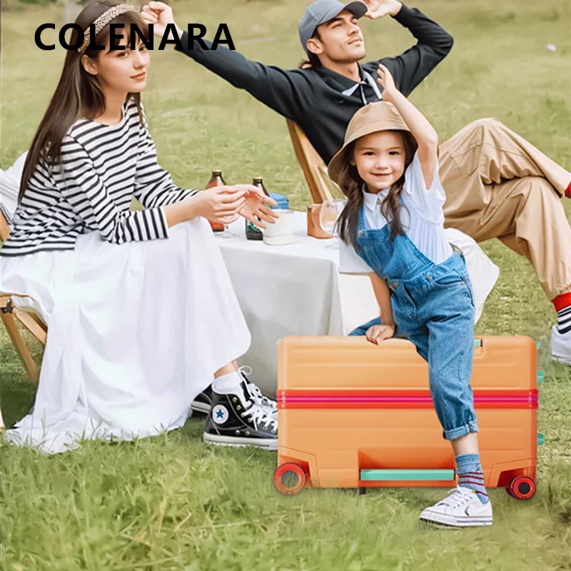COLENARA High-quality Suitcase ABS + PC Boarding Box 20 Inches Large-capacity Trolley Case Children's Password Box Cabin Luggage
