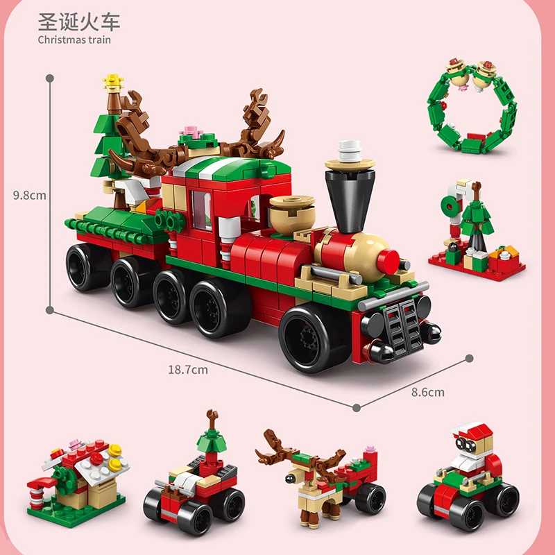 Christmas Elk Santa Claus Building Block City Igloo Christmas tree brick set toys for children's New Year's gifts