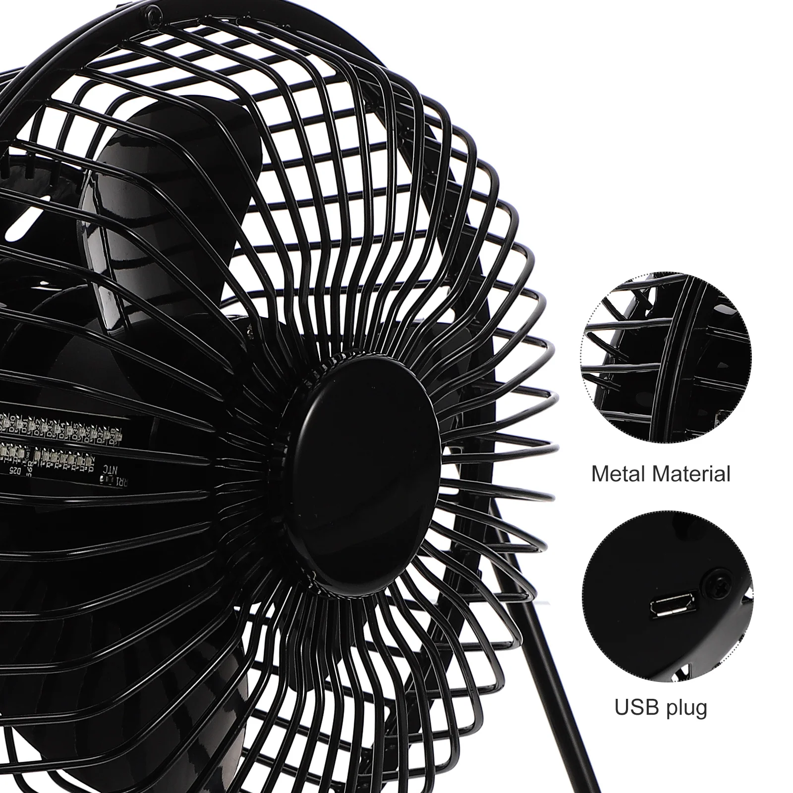 

Mini USB Metal Fan Temperature Display 360 Degree Rotation Brushless Motor Silent Portable for Desk Travel Office