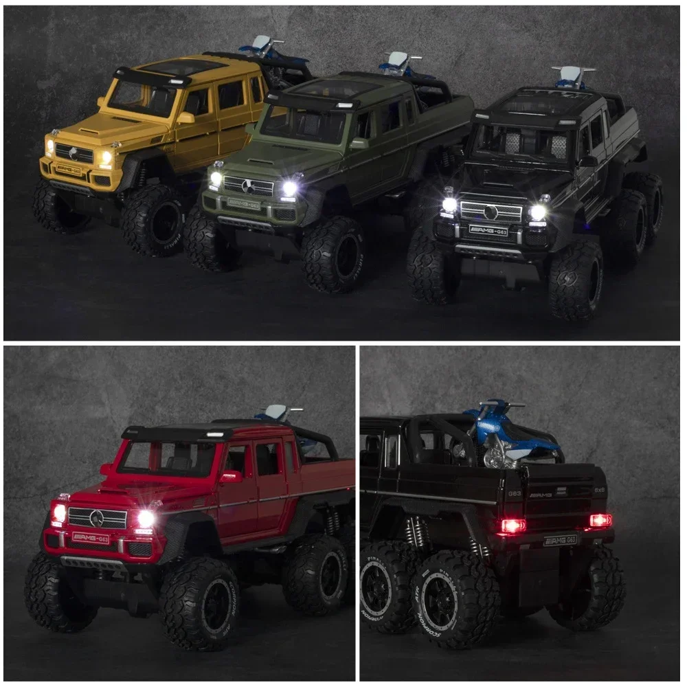 1:28 G63 6X6 AMG Tyre Off-Road Vehicle Alloy Car Diecasts & Toy Vehicles Car Model Off-Road Vehicle Car Toys For Children Gift