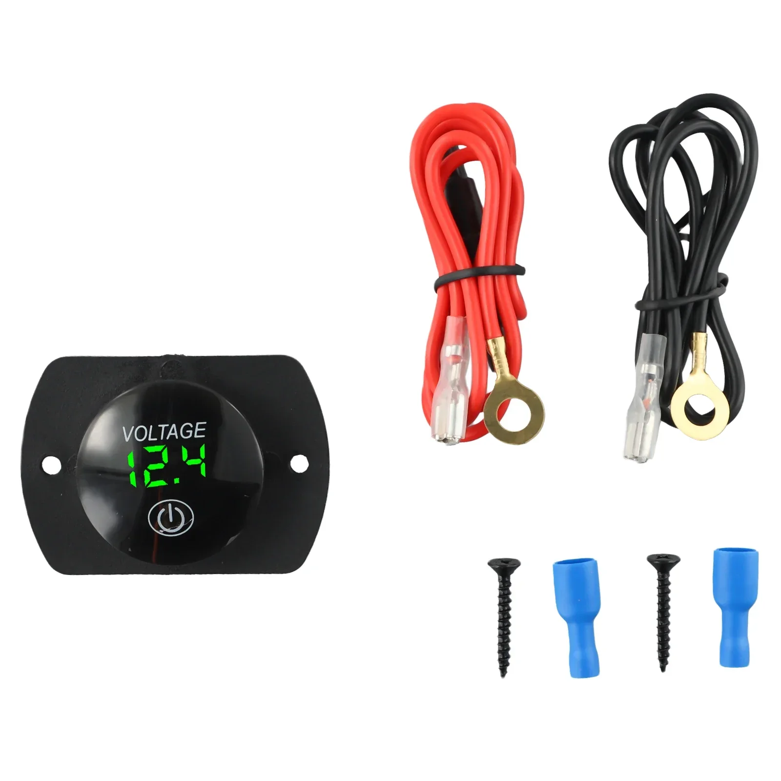 Voltmeter Gauge Car Motorcycle 12V-24V LED Panel Digital Voltage Display Touchscreen ON/OFF Switch Boat Truck RV Accessories