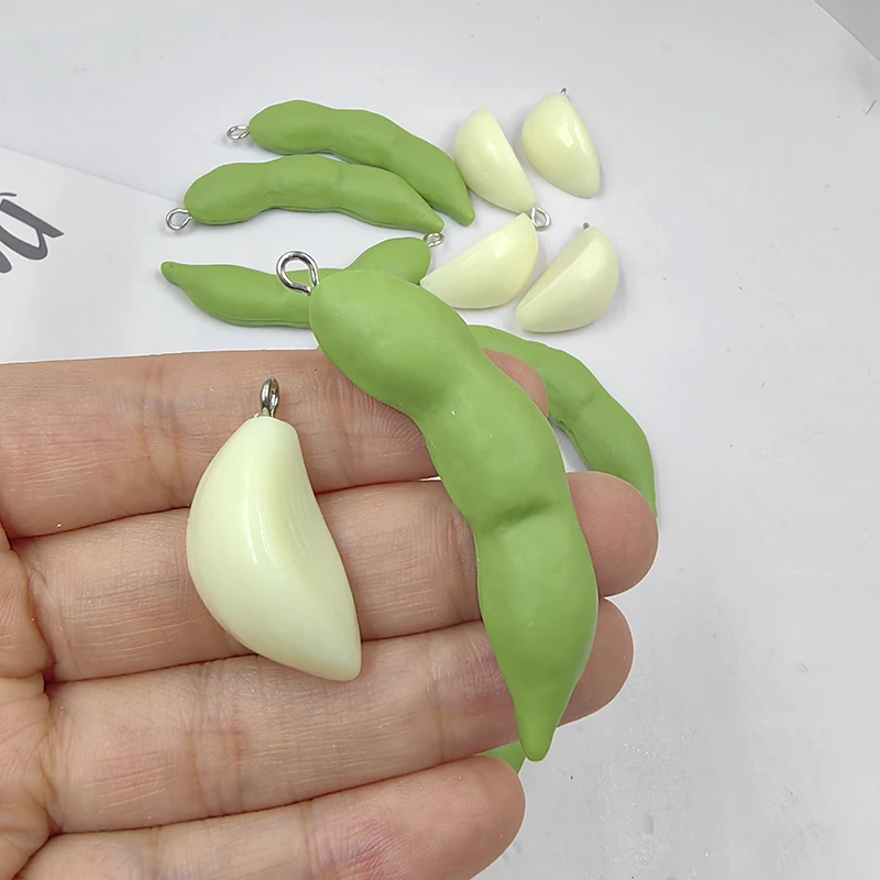 10 шт., европейские Подвески в виде чеснока, искусственная смола, брелок с плоским основанием, фурнитура для изготовления ювелирных изделий своими руками, C1259