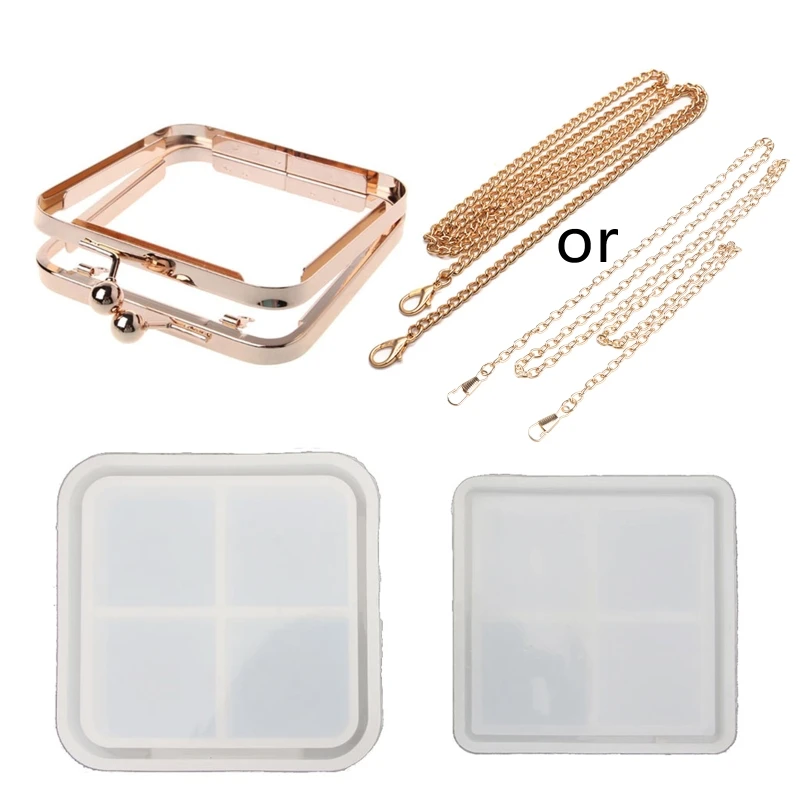 DIY Square Bags Shape Epoxy Silicone Mold Square Bags Shape Resin Casting Mold for Women Handmade Art Crafts Tool