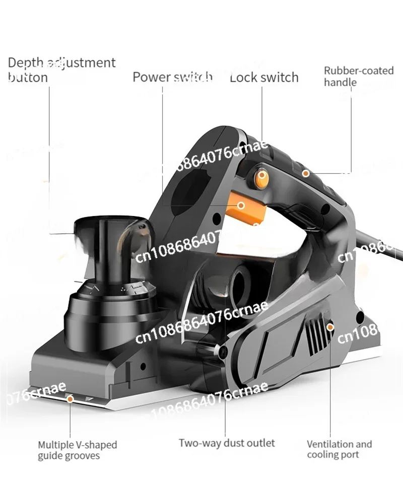 Electric Hand Planer Woodworking Router Trimmer Handheld Wood Cutting Power Tools Left and Right Dusting