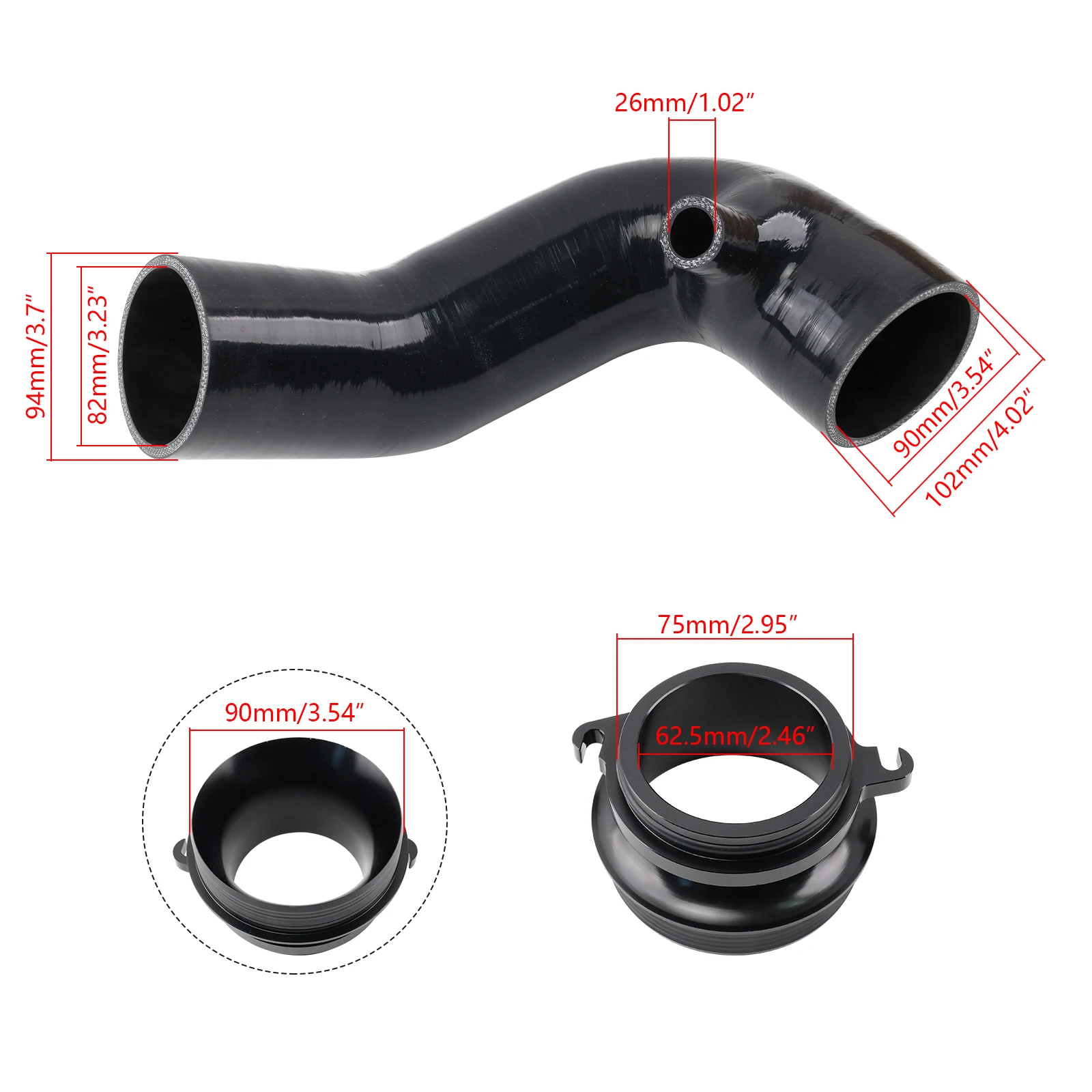 For VW Golf 8 R GTI-CS EV4 2.0 TSI Turbo Intake Silicone Hose Elbow For Audi S38Y SQ2 EVO EA888.4 For Leon Cupra MK4