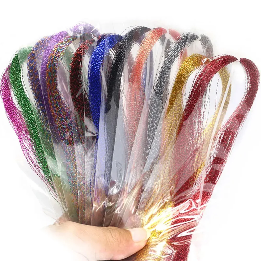 

Fly Tying Material Flashabou set 6 Pcs Hareline Holographic Krystal Flash Tinsel Crystal String Lure Making Fly Tying Supplies