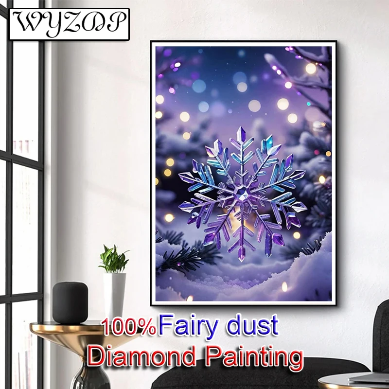 

WYZDP 100% Fairy Dust Diamond Painting Koi Square Diamond embroidery Wall Art CrossStitch Crystal Diamond Art Full Crystal Decor