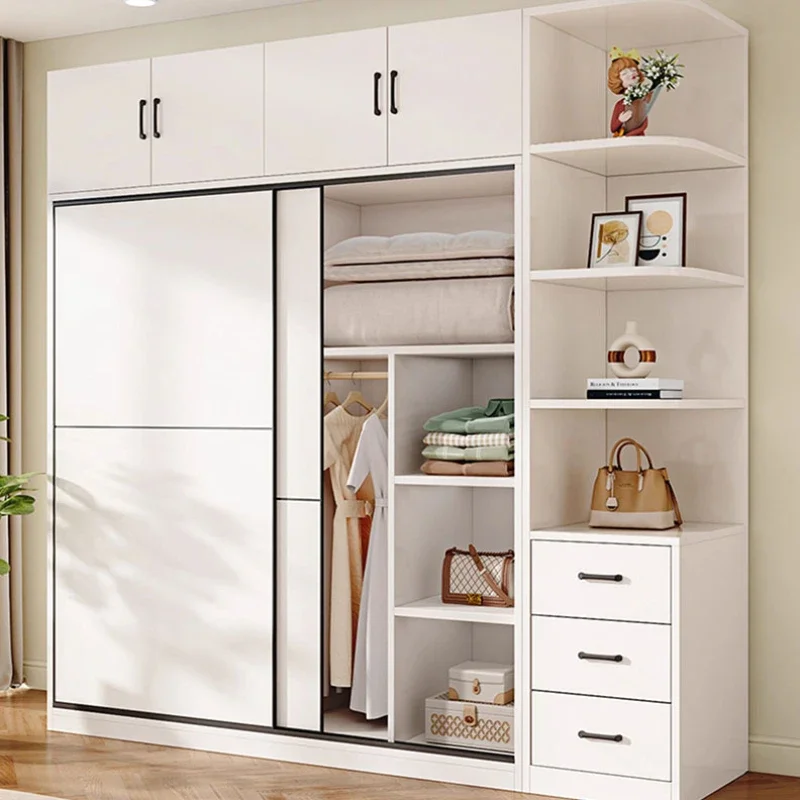 

#*a forDrawer Storage Nordic Wardrobe Full Size Sliding Doors Wood Wardrobe Bedroom Closet Storage Szafa Na Ubrania Home Furnitu
