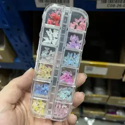 1 Pack 3D Aurora Butterfly Nail Art Accessories Resin Crystal Rhinestones Nail Decoration Glitter DIY Kawaii Nail Figures Design