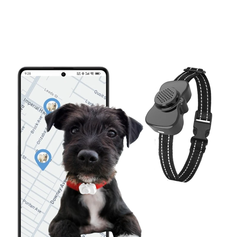 Dispositivo de Rastreo Android, Localizador para Perros, Rastreador GPS para Mascotas con Tarjeta SIM, Collar GPS para Perros, Micro Localizador GPS para Monitoreo del Sueño