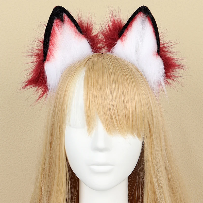 Halloween Animal Plush Cos Set Fox Ears Tail Full Finger Gloves Dress Up Suitable For Comic-Con Festival Ball Cosplay