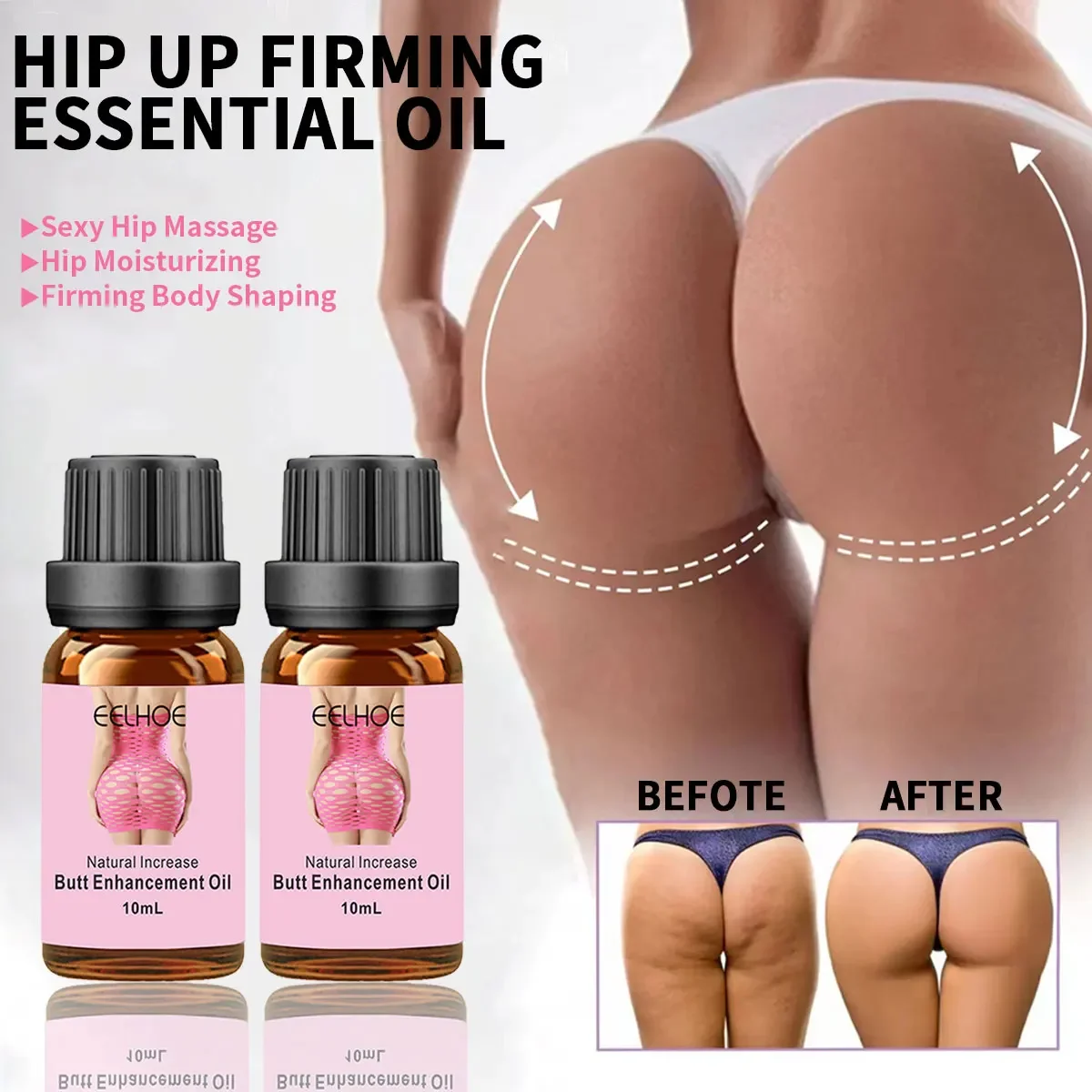 Aceite para glúteos grandes, mejora la belleza de las nalgas, crecimiento Natural, efecto de curva de cuerpo más potente