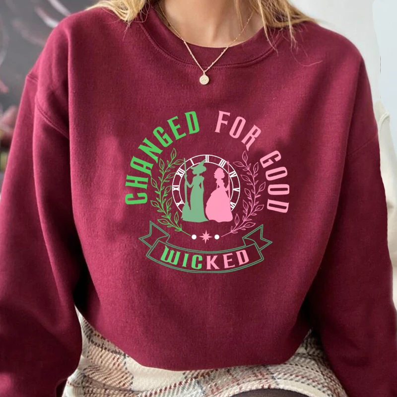 Wicked Change for Good Sweatshirt Pullover Crewneck Sweatshirts Long Sleeve Hoodie Harajuku Women's Clothing Streetwear Sweat