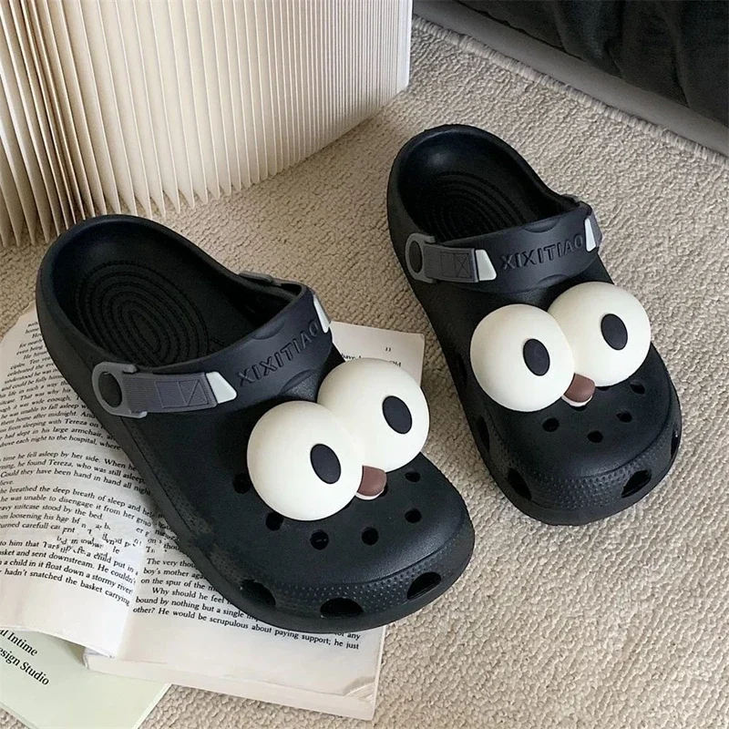 2 Pcs DIY Shoe Buckles Slipper Accessories Cute Big Eyed Hole Shoe Charms Cartoon Funny Fun Shoes Decoration Fashion Accessories