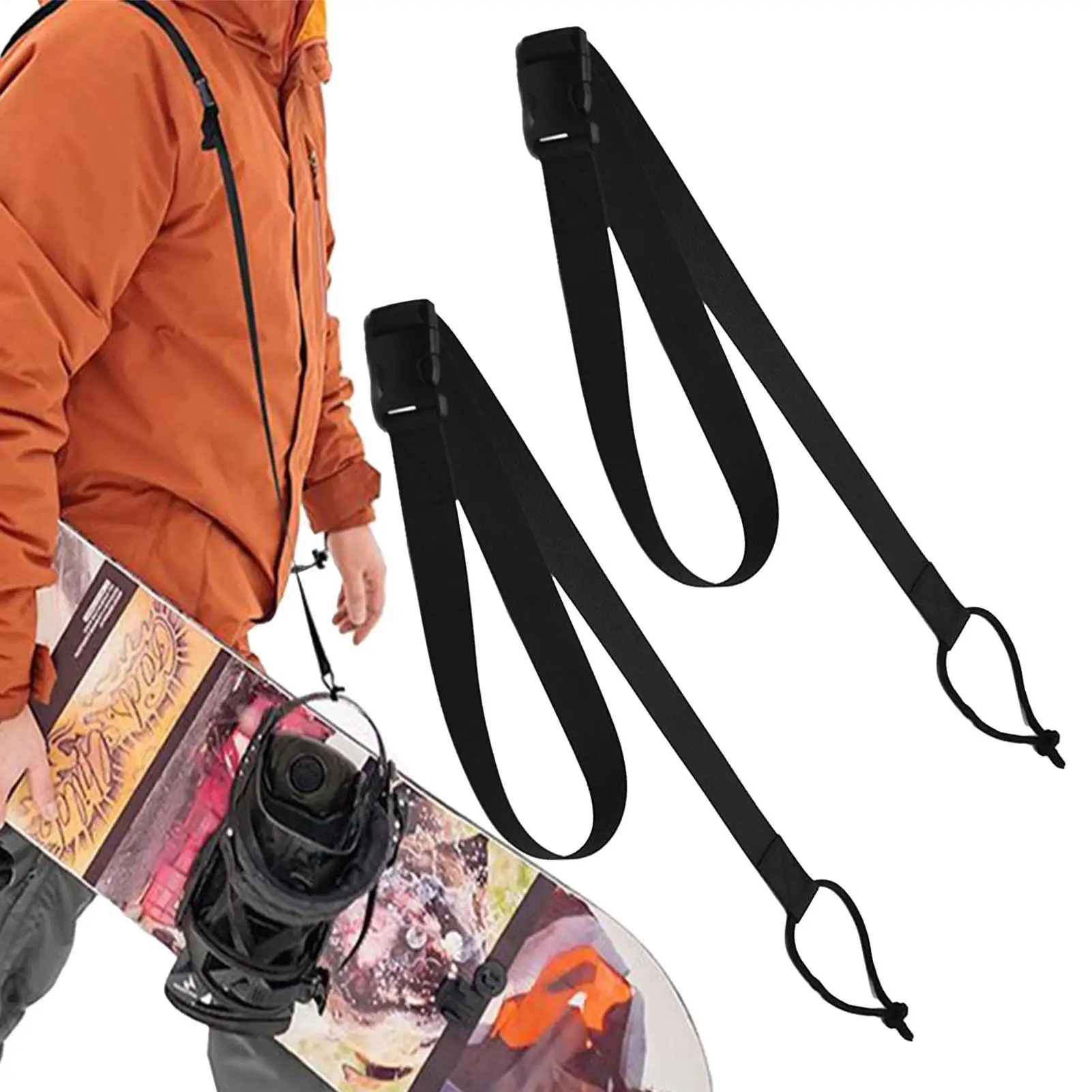 

Ski Carrier Strap 2 Pieces Adjustable Sling For Women Men Snowboard Sling Women Men Winter Outdoor Skiing Gear Equipment