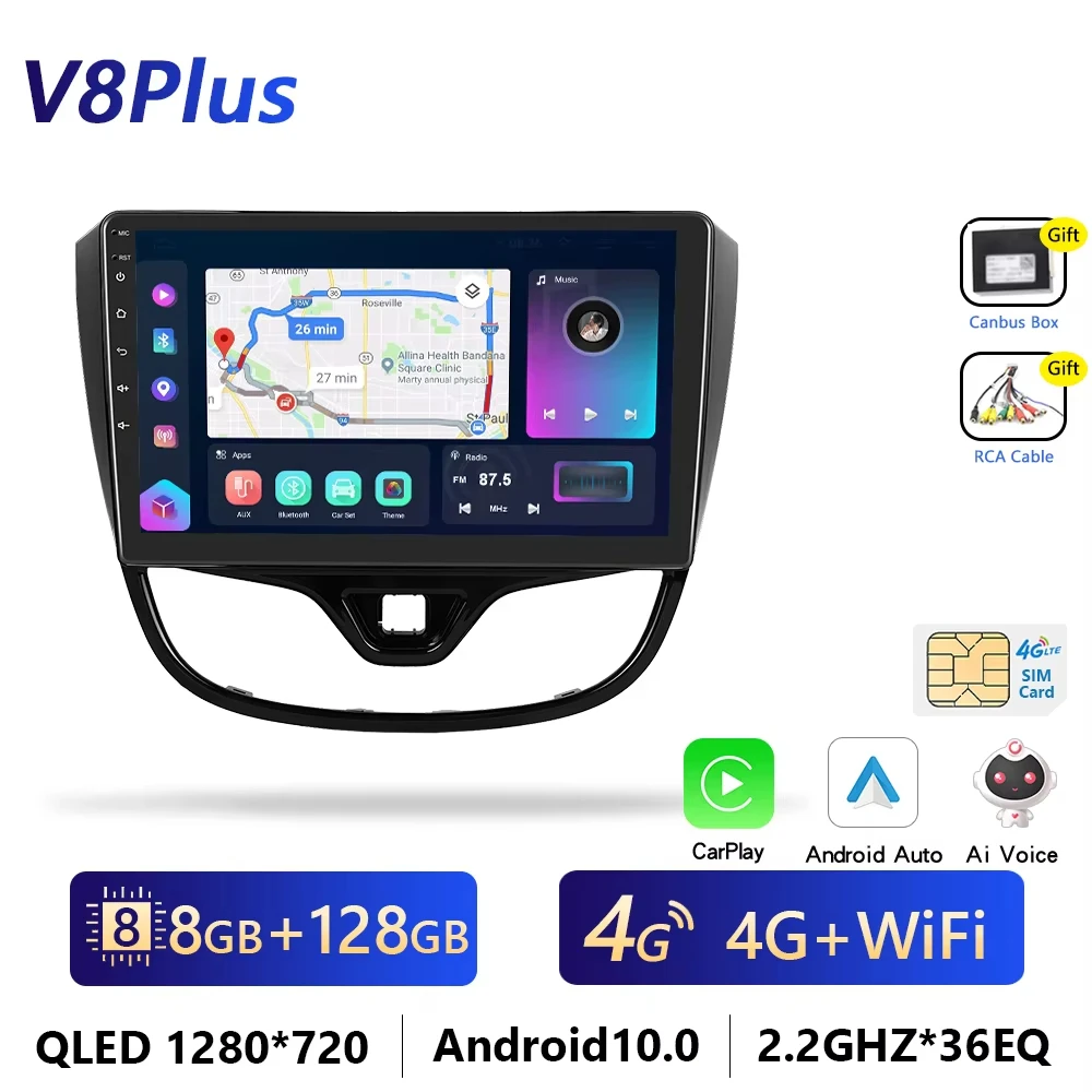 4G Carplay Android Radio Auto Multimedia Speler Voor Opel Karl Vinfast Fadil 2017-2020 Head Unit Gps Stereo Intelligente Autoradio