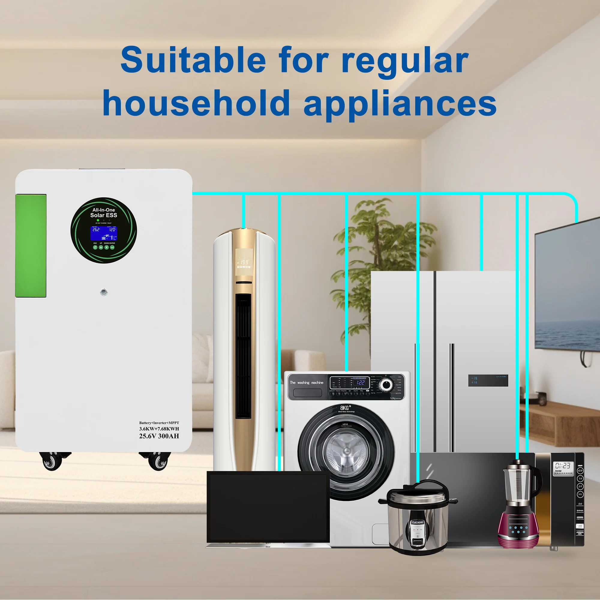 Alishine High Efficiency US 110V  3.6kw Pure Sine Wave DC AC Solar Inverter Off-Grid MPPT Home Appliance