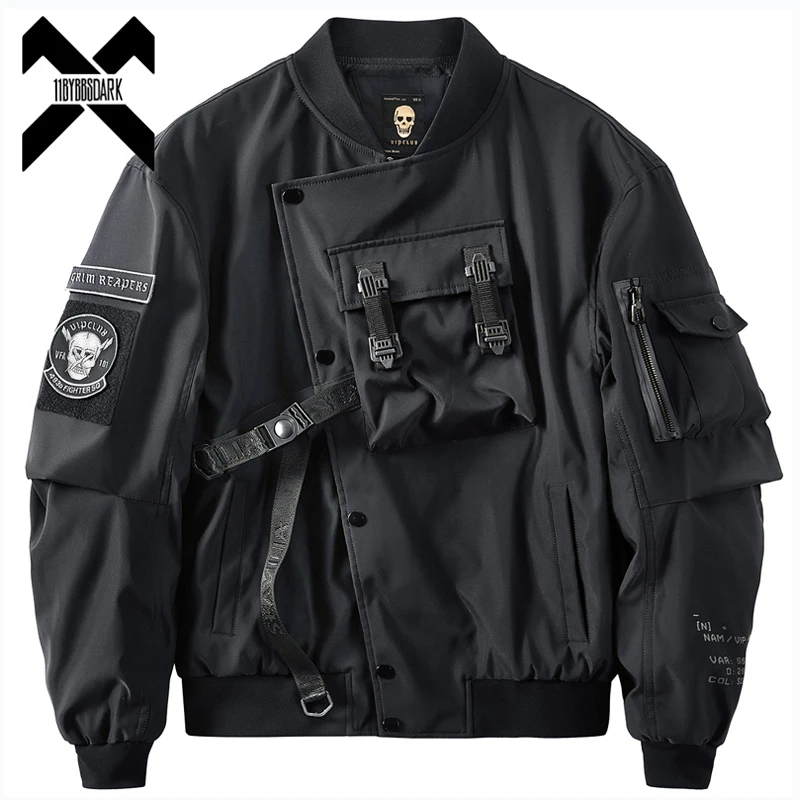 

Тактические куртки-бомберы 2025 года, мужские функциональные пальто с несколькими карманами и вышивкой дьявола, ветровка, уличная одежда в стиле хип-хоп, мужские топы