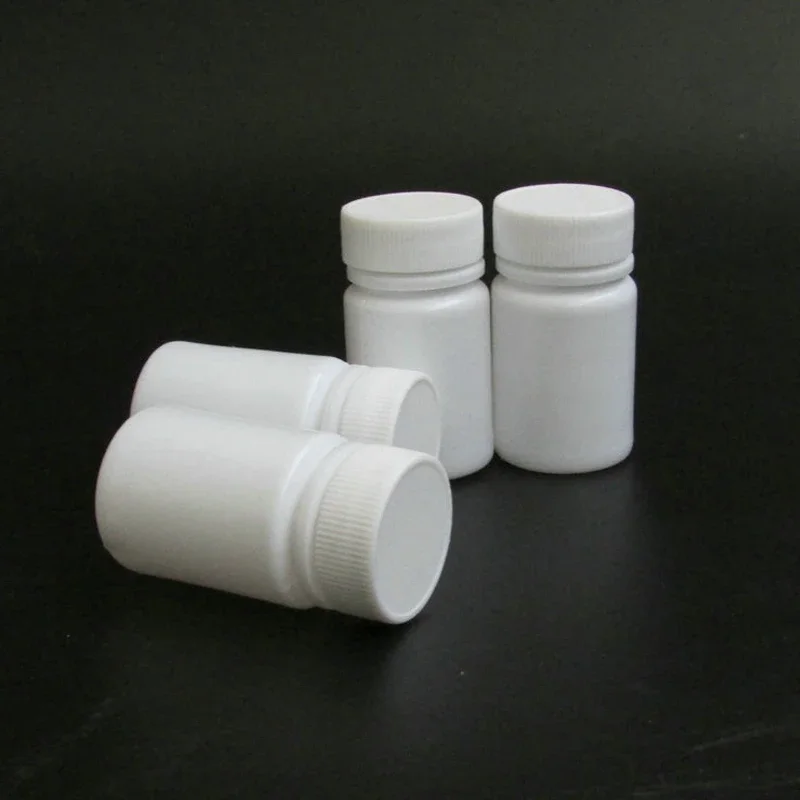 10PCS 15ml/20ml/30ml/60ml/100ml Plastic PE White Empty Seal Bottles Solid Powder Medicine Pill Vials Reagent Packing Containers