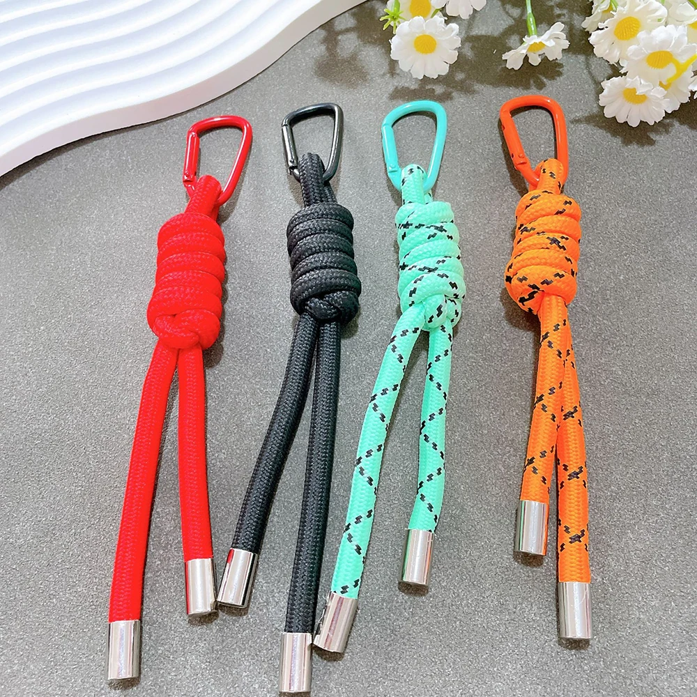 Detachable Bag Pendant Bag Hanging Trinket Handmade Woven Colorfu Rope Keychain Anti-lost Knot Mobile Phone Straps Keyring