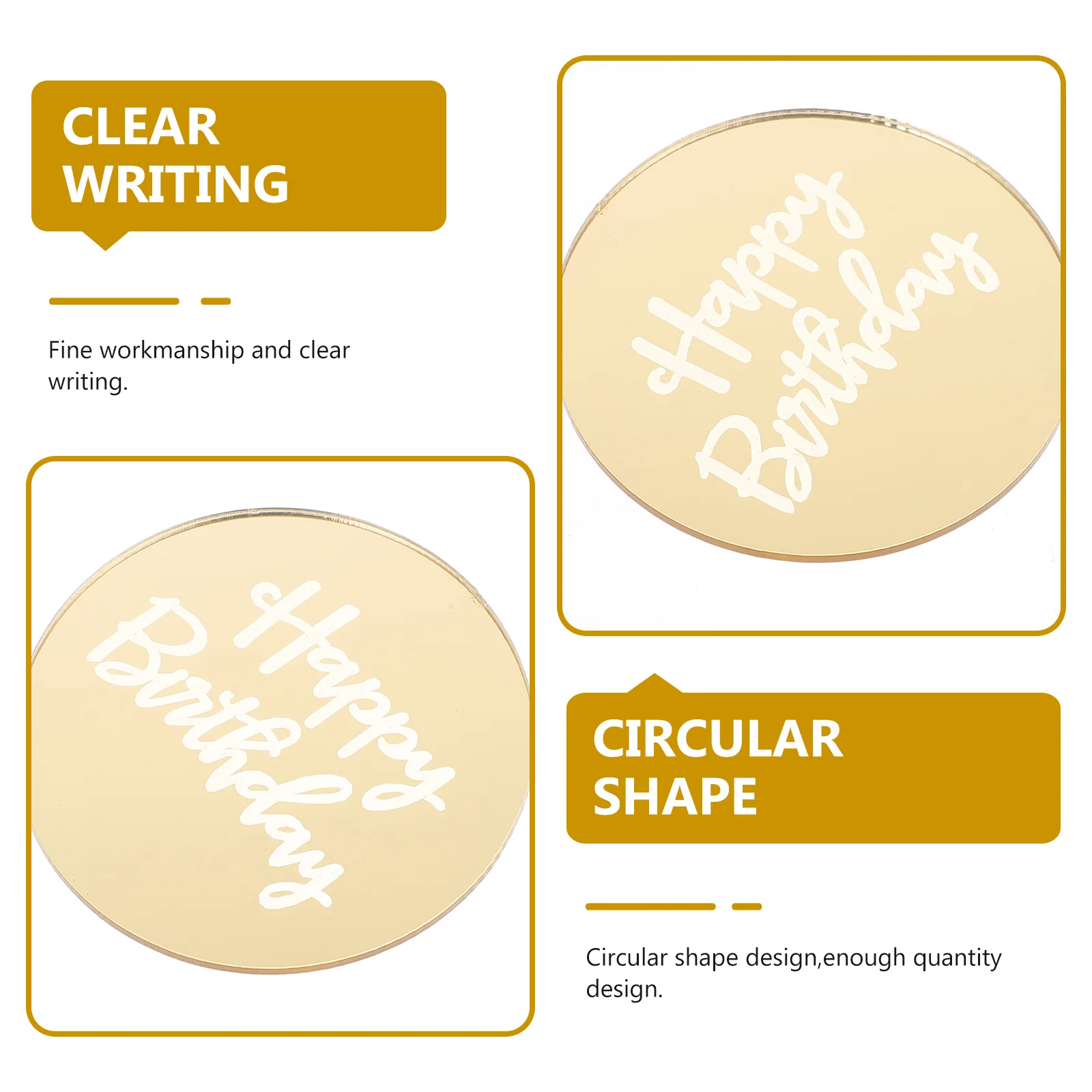 

25pcs Cake Decoration Round Cupcake Toppers Round Cupcake Toppers Miniature Acrylic Engraved Discs Party Supplies