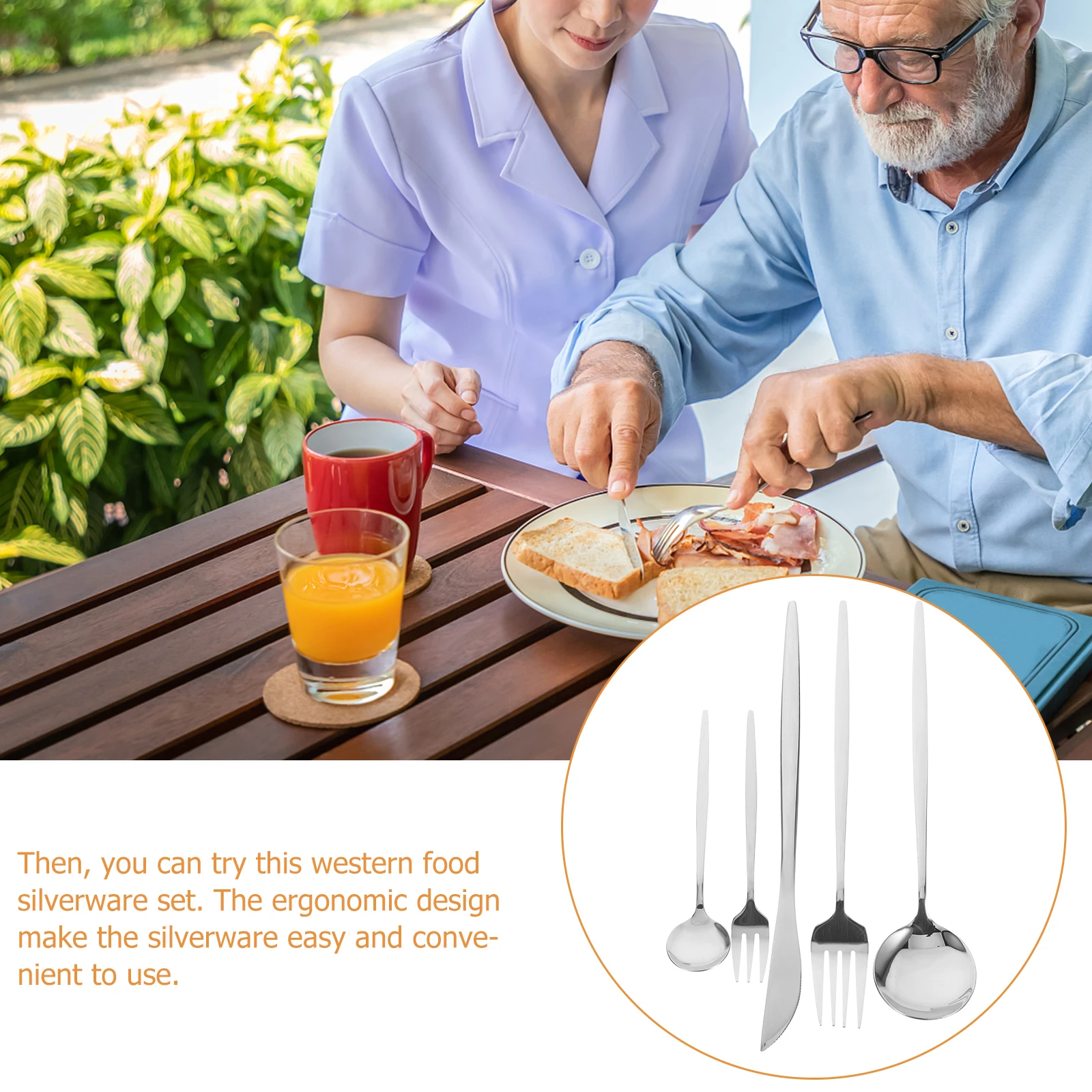 

1 set 1 Set Stainless Steel Cutlery Set For Steak Western Food Camping Wedding Party Reusable Tableware Flatware Utensils Kit