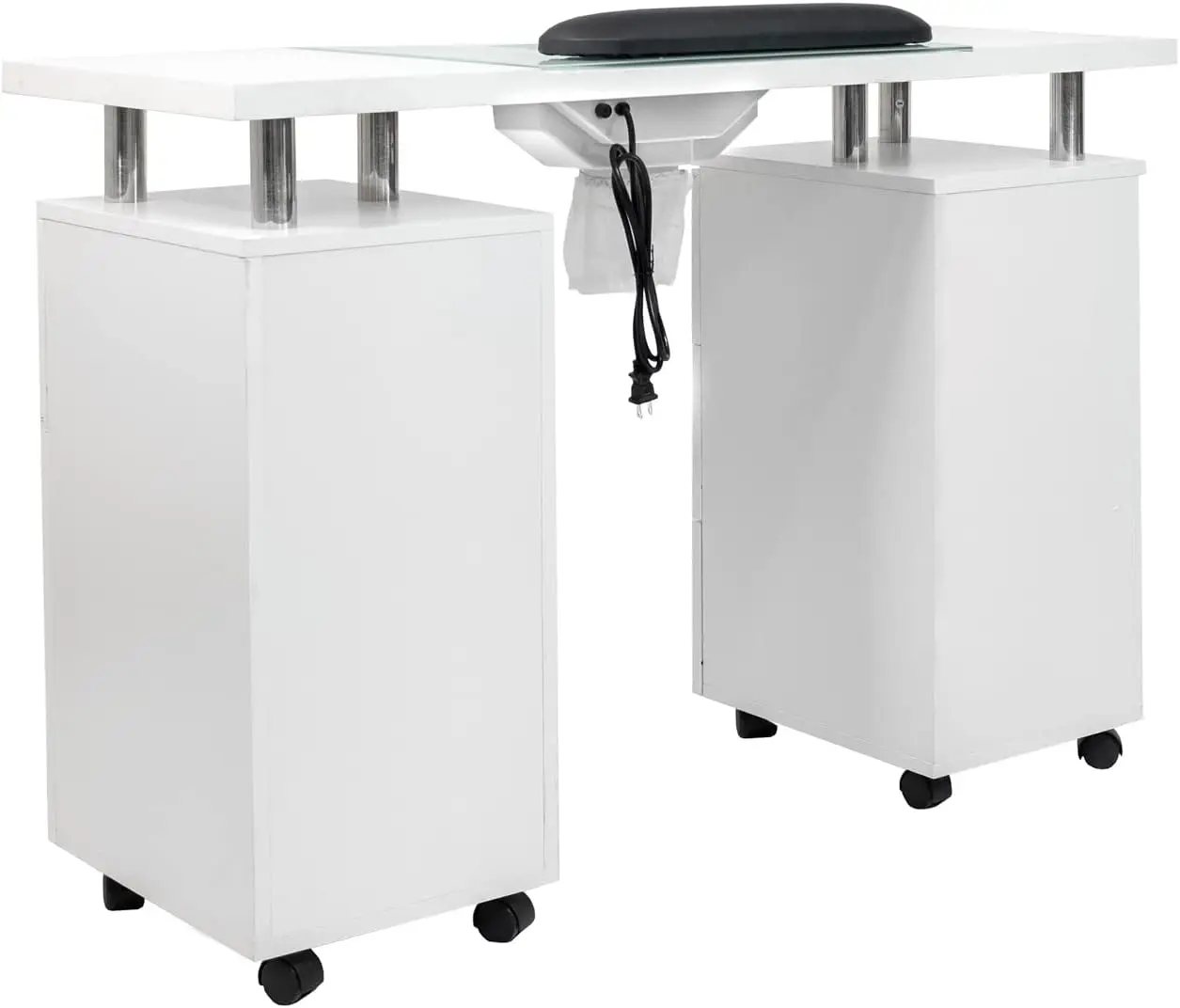 Mesa GLASS GLOW WHITE II Salon Nail Table Móveis e equipamentos de salão, versão leve