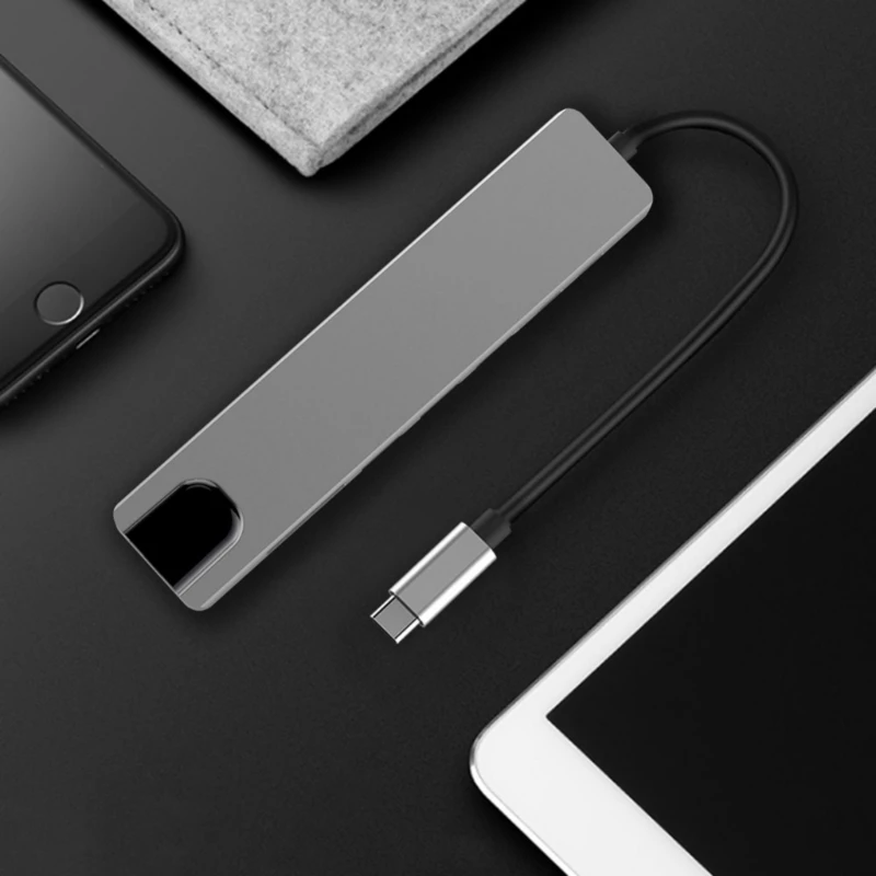 Hochleistungsfähiger USB-C-Hub-Multiport-Adapter mit Ethernet, Kartenleser, USB-Erweiterung und 4K-Anzeigefunktionen