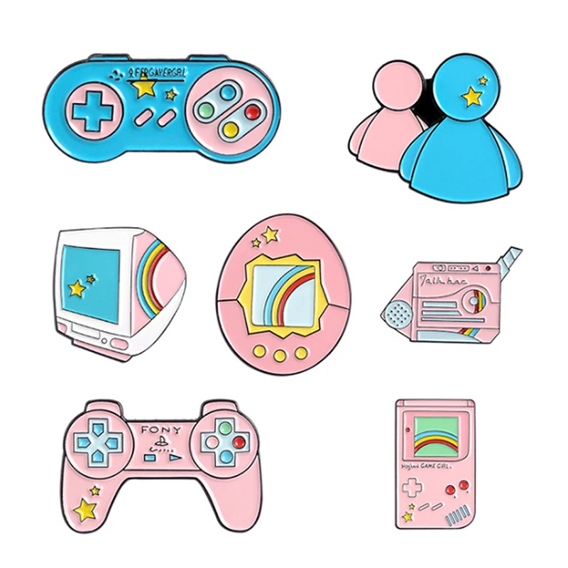 Pin GAME OVER! Game player Handheld game controller bros Retro Permainan pecinta pin lencana aksesoris permainan mesin Enamel