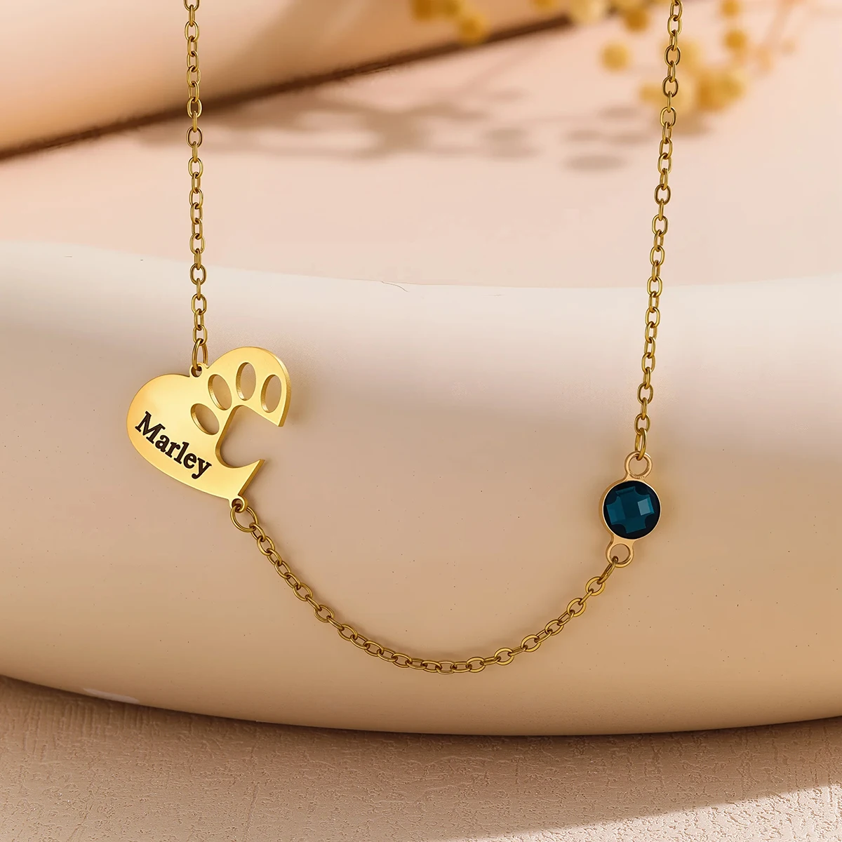 على شكل قلب القط مخلب شخصية اسم قلادة الفولاذ المقاوم للصدأ مخصصة قلادة بحرف الإنجليزية #6