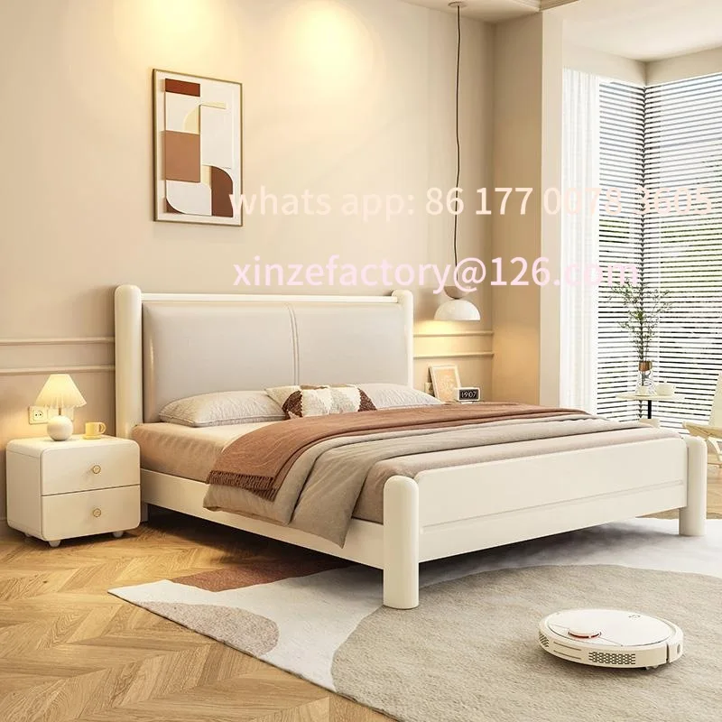 

Customizable Italian cream wind solid wood bed 1.5 meters single 1.8 meters double bedroom light luxury wedding